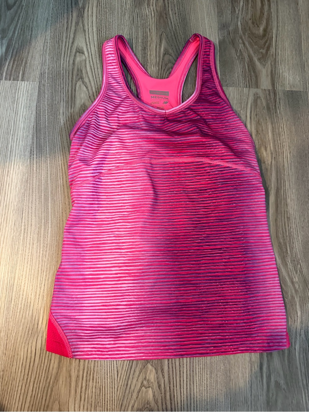 New Balance Pink Striped Racerback Tank